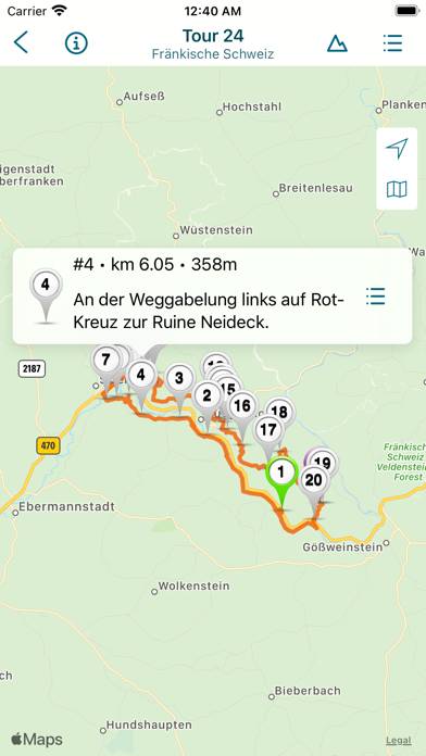 BikeGuide Fränkische Schweiz App-Screenshot #4
