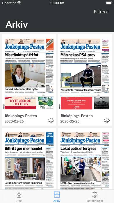 Jönköpings-Posten e-tidning App skärmdump #2