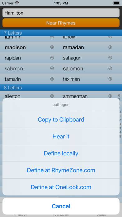 RhymeZone App screenshot
