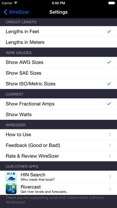WireSizer Captura de pantalla de la aplicación #2