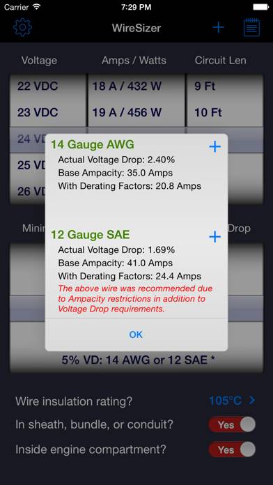 WireSizer Captura de pantalla de la aplicación #4