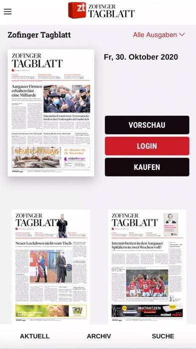 Zofinger Tagblatt App screenshot #1