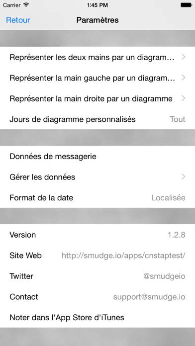 Test du clic du SNC Capture d'écran de l'application