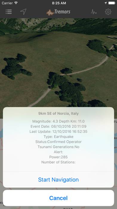 Tremors App skärmdump #2