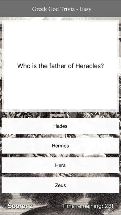 Greek God Trivia App skärmdump #2