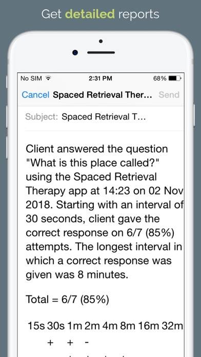 Spaced Retrieval Therapy App screenshot