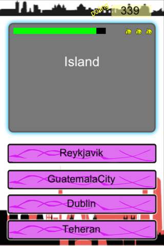 HuvudstadsQuiz skärmdump av spelet