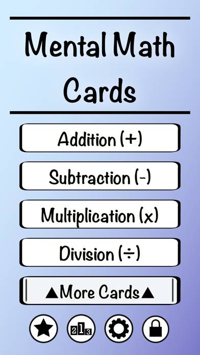 Mental Math Cards Games & Tips App screenshot #1