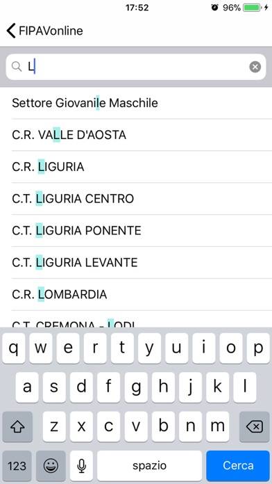 FIPAVonline Schermata dell'app