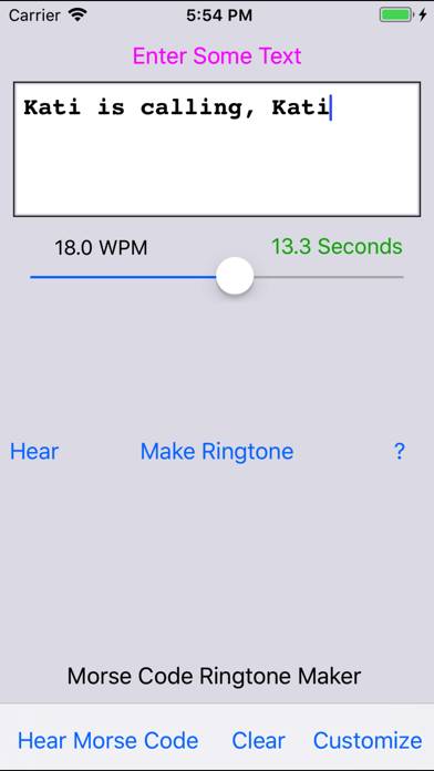 Morse Code Ringtone Captura de pantalla de la aplicación #1