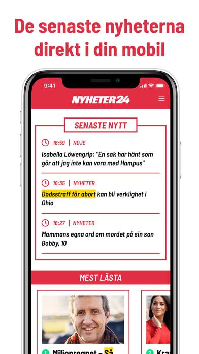 Nyheter24 App skärmdump #1