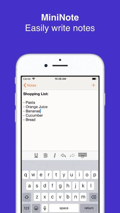 MiniNote App screenshot