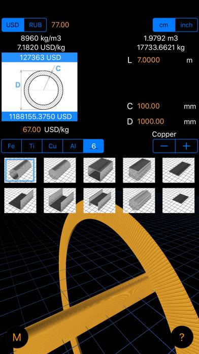 Metal Weight & Cost Calculator App screenshot #1