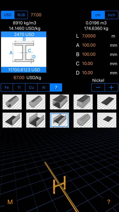 Metal Weight & Cost Calculator Captura de pantalla de la aplicación #3