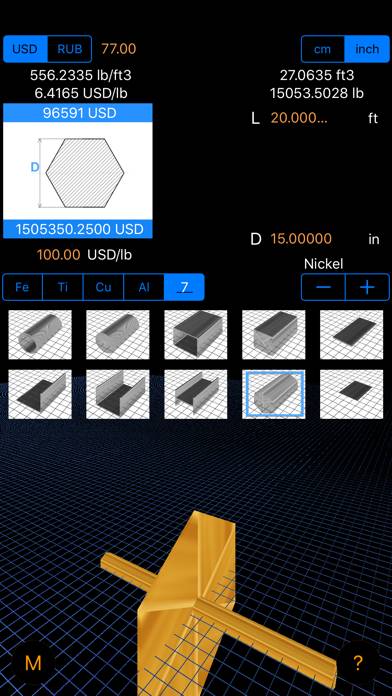 Metal Weight & Cost Calculator App screenshot