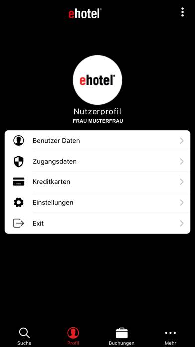 Ehotel Hotelbuchungsplattform App-Screenshot