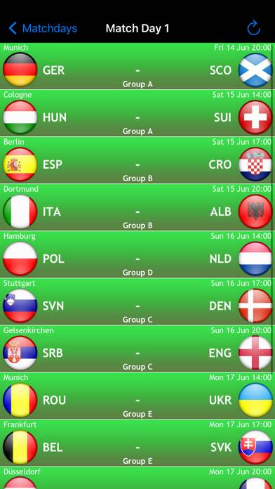 Euro Football 2024 Live scores Schermata dell'app #2