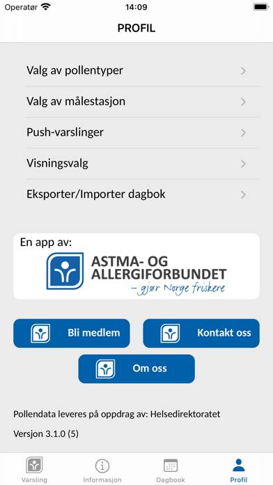 Pollenvarsel App skärmdump #5