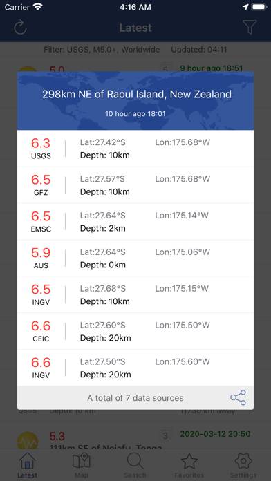 Earthquakes Pro Schermata dell'app #2
