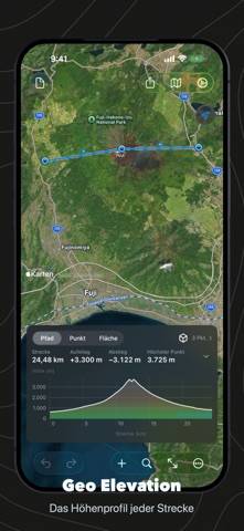 Geo Elevation: Höhenprofil Bildschirmfoto