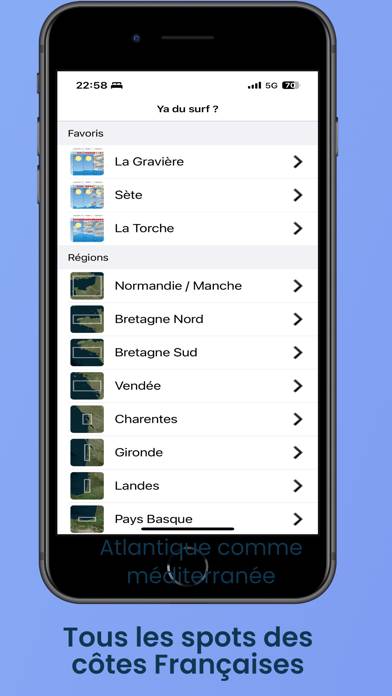 YaduSurf : Vagues, Vent, Spots Capture d'écran de l'application