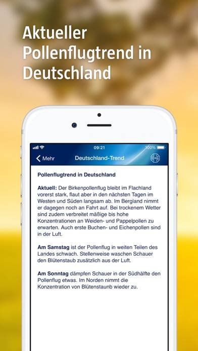 Pollenflug-Vorhersage App-Screenshot