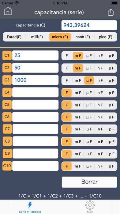 Serie y Paralelo-Calc Captura de pantalla de la aplicación