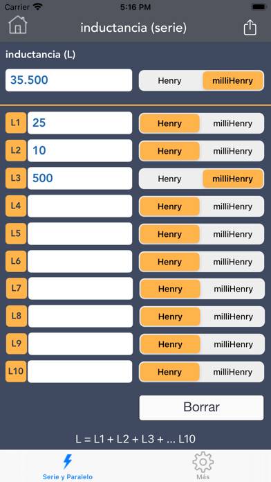 Serie y Paralelo-Calc Captura de pantalla de la aplicación