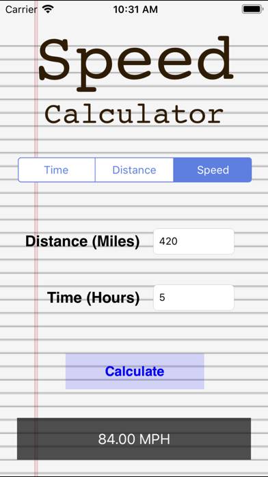 Distance Speed Time Calculator Captura de pantalla de la aplicación