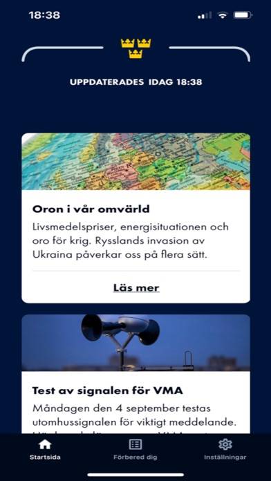 Krisinformation.se App skärmdump #1