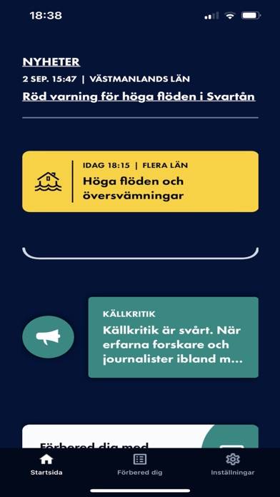 Krisinformation.se App skärmdump #2