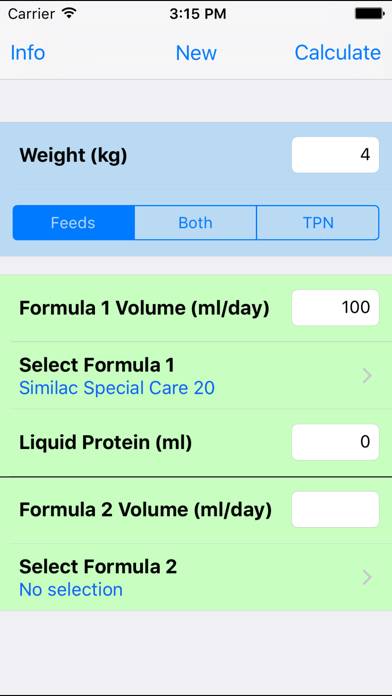 NICU Nutrition Calculator App screenshot #1