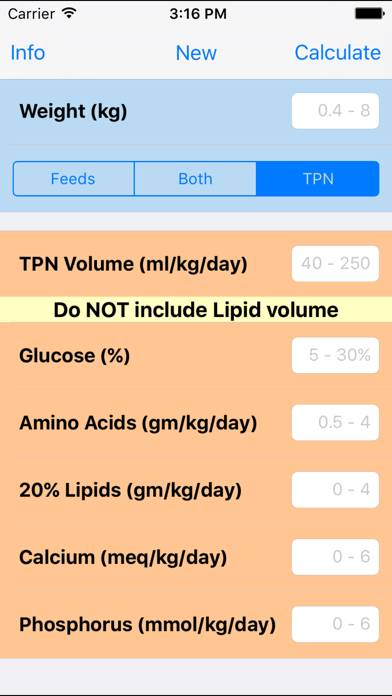 NICU Nutrition Calculator App screenshot #3