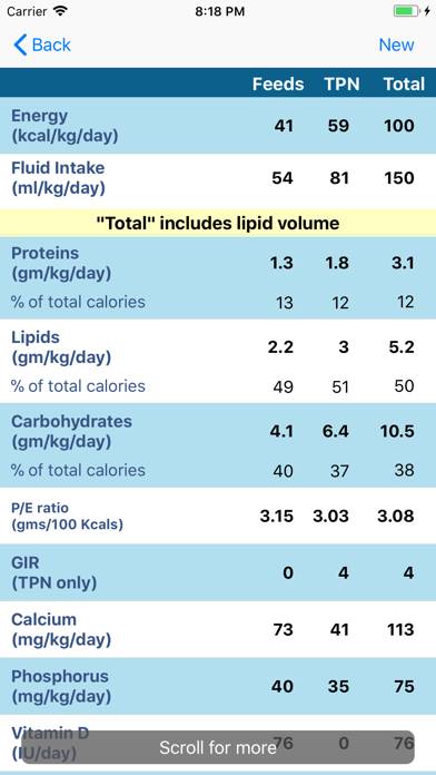 NICU Nutrition Calculator App screenshot #4