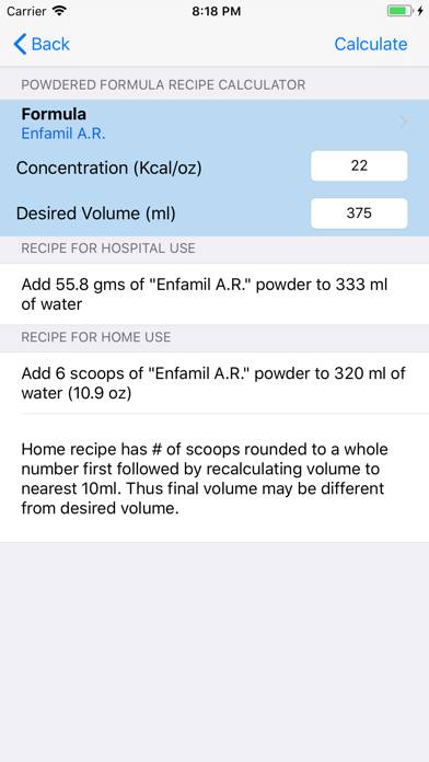 NICU Nutrition Calculator App screenshot #5