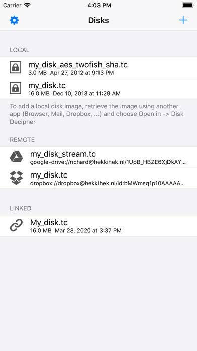 Disk Decipher App screenshot #1