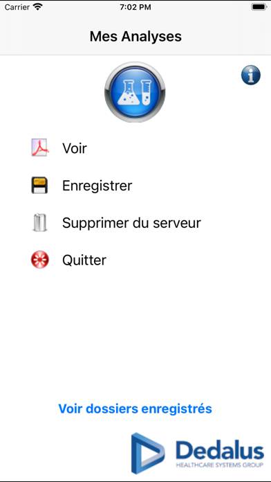 Mes Analyses Capture d'écran de l'application