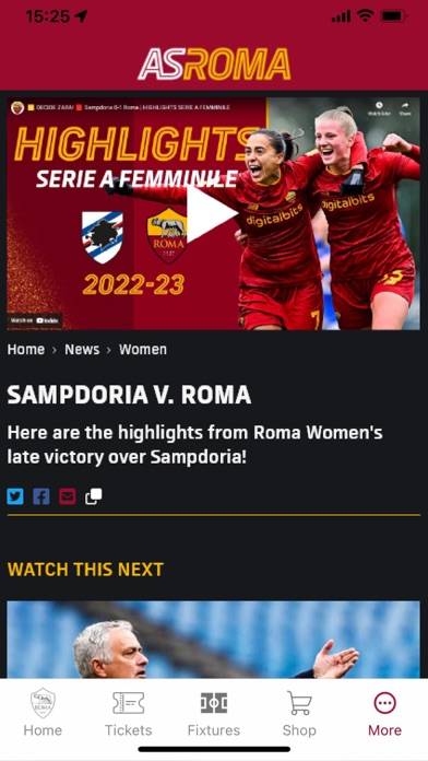AS Roma Official App Schermata dell'app #4