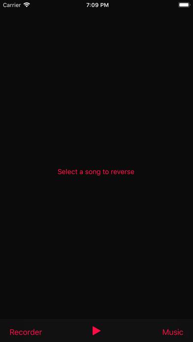 Reverse Music Player App screenshot #1