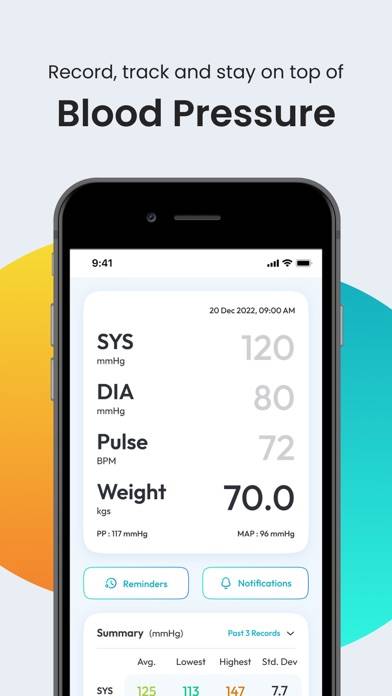 Blood Pressure App SmartBP Schermata dell'app #1