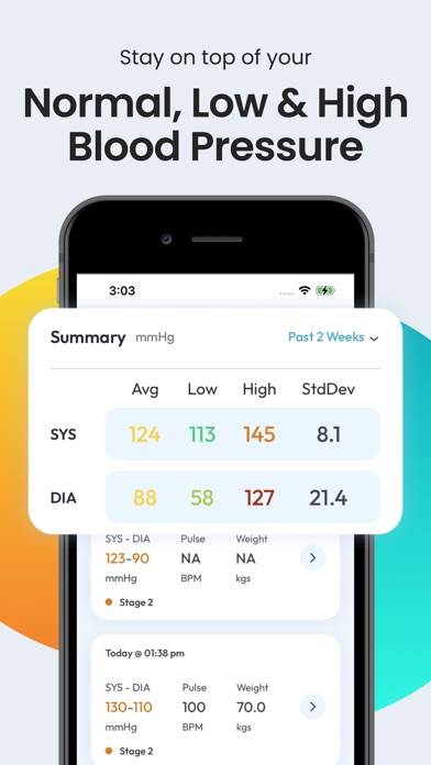 Blood Pressure App SmartBP Captura de pantalla de la aplicación #3