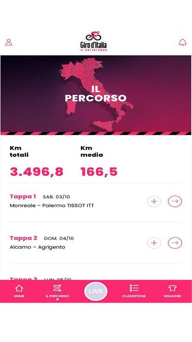 Giro d'Italia Schermata dell'app #2