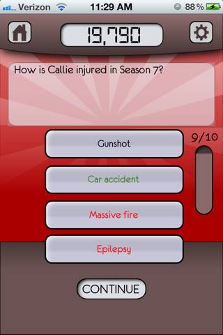 Greys Anatomy Trivia schermata del gioco