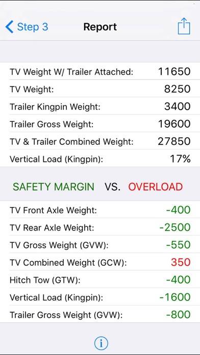 RV Weight Safety Report by Fifth Wheel St. App screenshot #5
