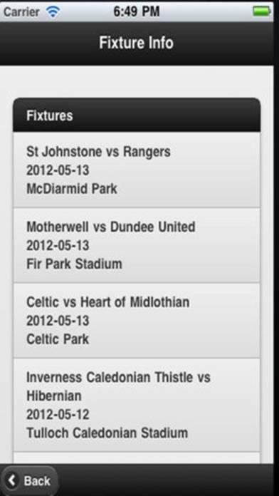Scottish Football App App screenshot #2