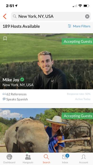 Couchsurfing Travel App Captura de pantalla de la aplicación #1