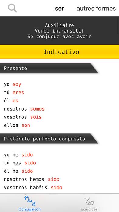 Conjugation : Spanish verbs Captura de pantalla de la aplicación #2