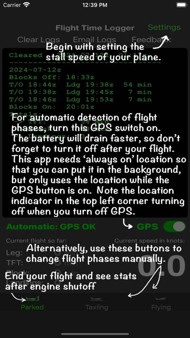 Flight Time App-Screenshot