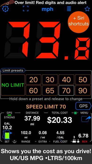 Speedometer 55 Pro. GPS kit. skärmdump