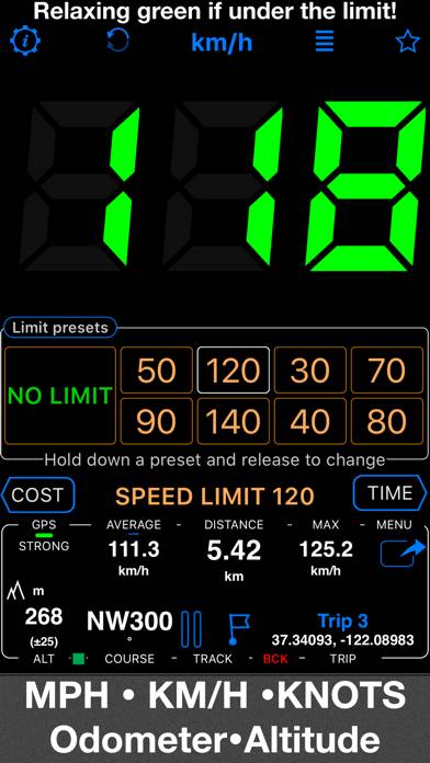 Speedometer 55 Pro. GPS kit. App skärmdump #5